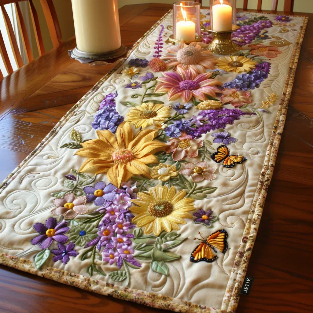 フラワーガーデン キルティングテーブルランナー